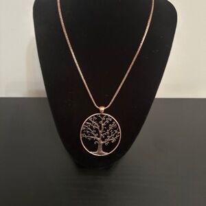 Elegant Tree of Life Pendant Necklace Copper Tone